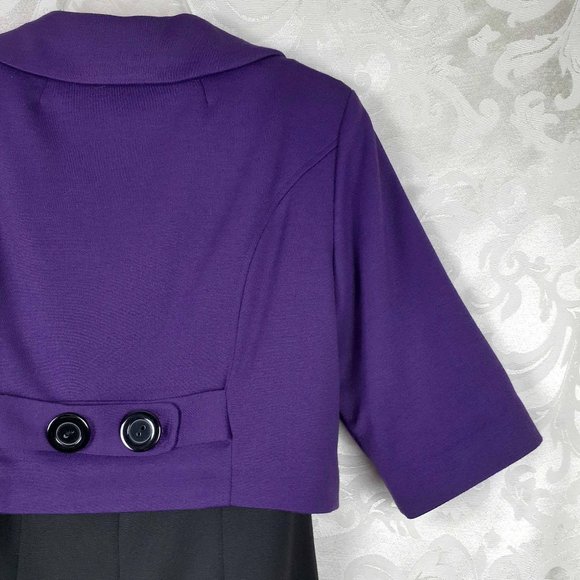 Robbie Bee Dress with Blazer Suit Set, Size 10. Black Purple. 50s Pin Up Retro - Picture 8 of 16